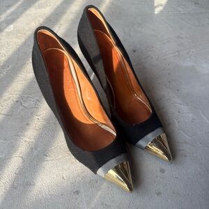 Givenchy Metallic Gold Pointed-Toe Pumps